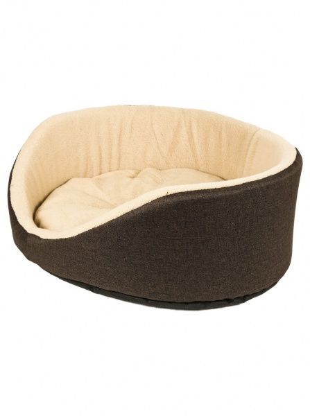 Лежак FX home овальний бежево-коричневий 50x40x17 см