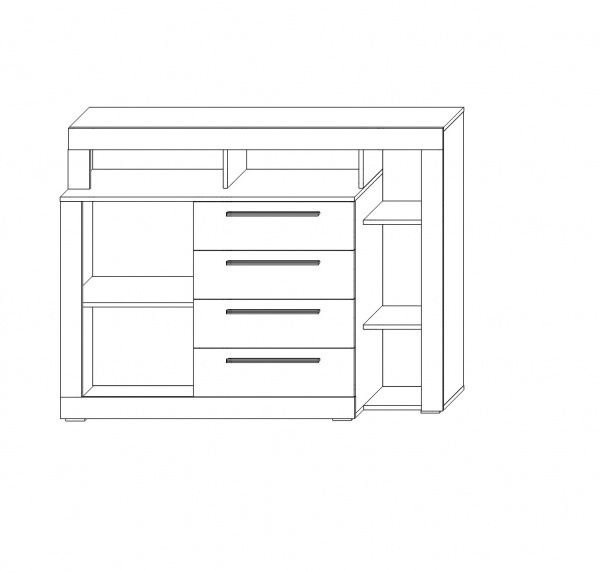 Комод SOKME 140 Мілана дуб крафт/дуб крафт білий 