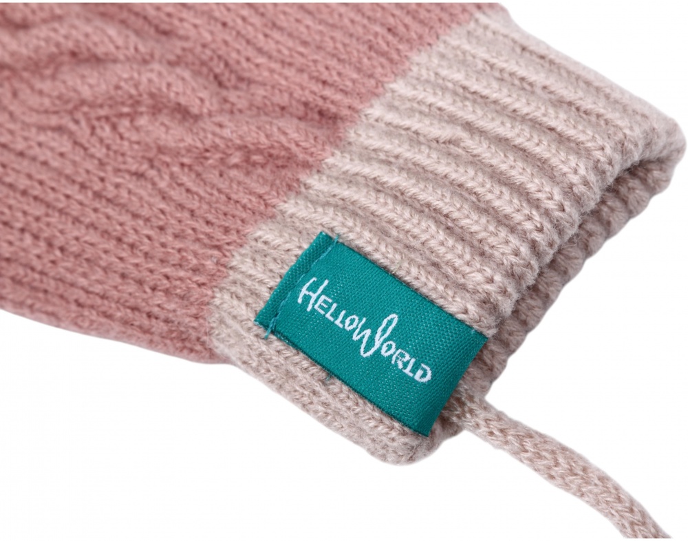 Рукавиці HW з мотузочкою р.10-12 рожевий