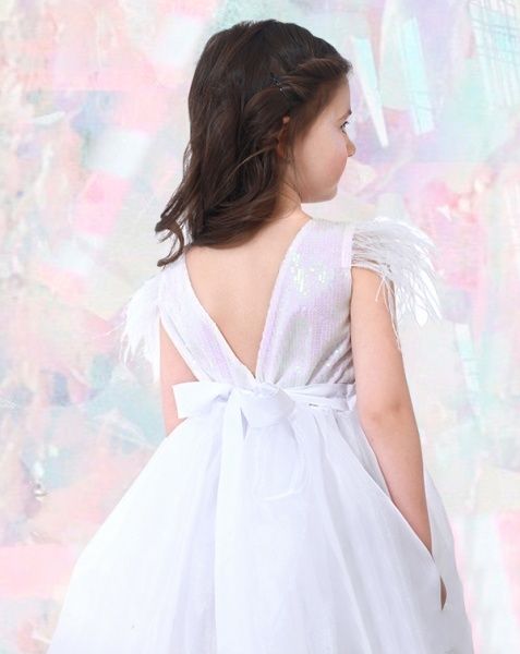 Платье PURPURINO с перьями р.110 белый 8005/110 