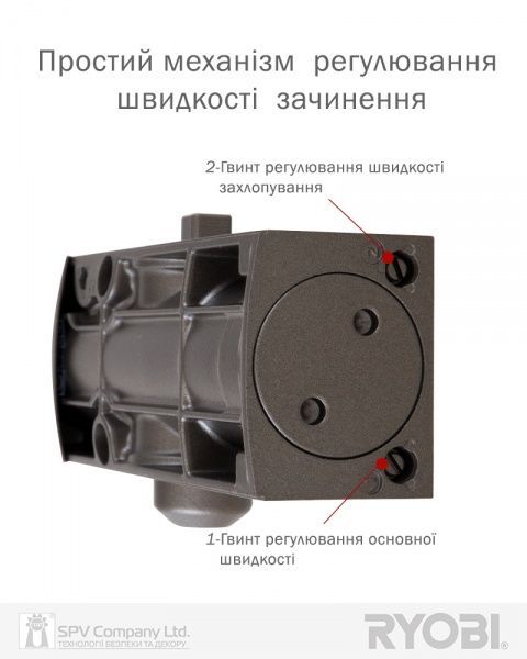 Доводчик дверной RYOBI 1200 D-1200 бронзовый 80 кг