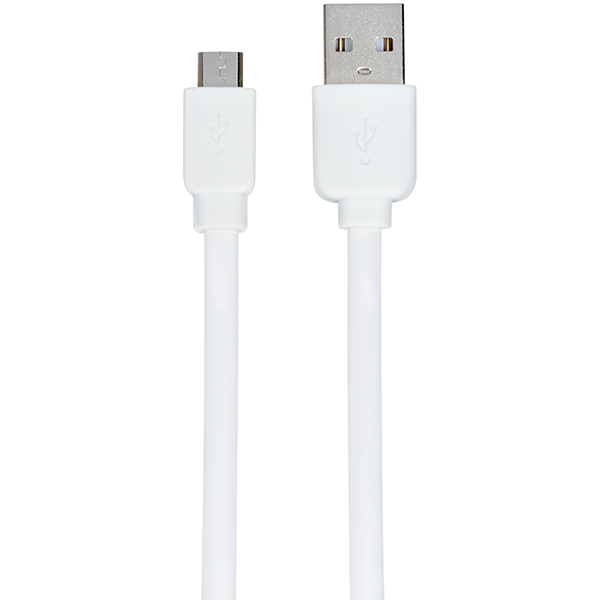 Кабель 2E USB 2.0 to Micro USB Flat Cable Single Molding Type White 1 м 2E-CCMPVC-1MWT