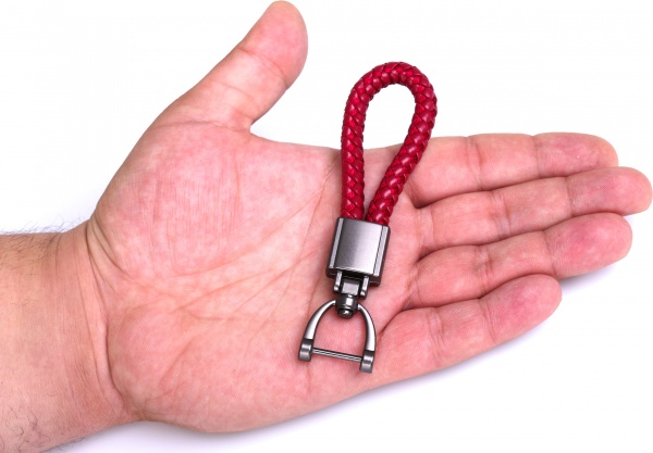 Брелок для ключей с U зажимом с отверткой красный