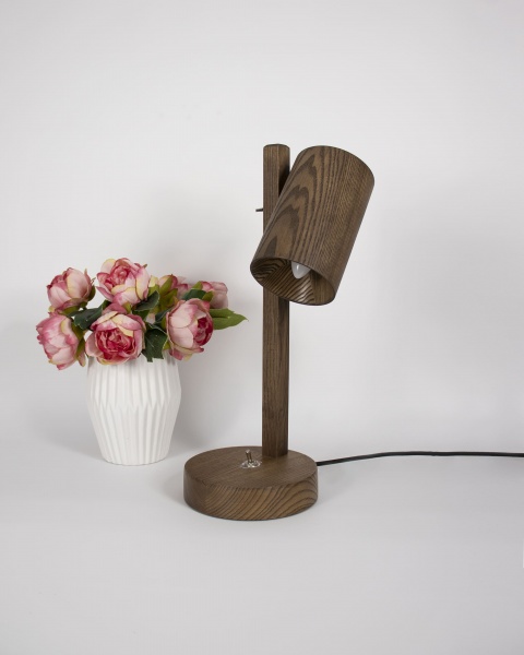 Настольная лампа декоративная Iterna 1xE14 дерево темное LW048 