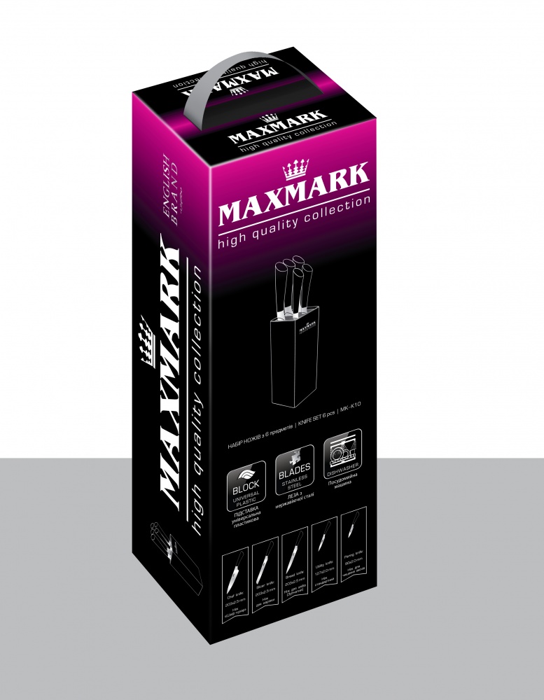 Набір ножів у колоді Maxmark 6 предметів MK-K010