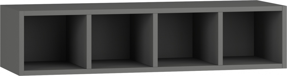 Шкаф верхний Грейд Оптимум открыта 900x210x297 мм серый графит