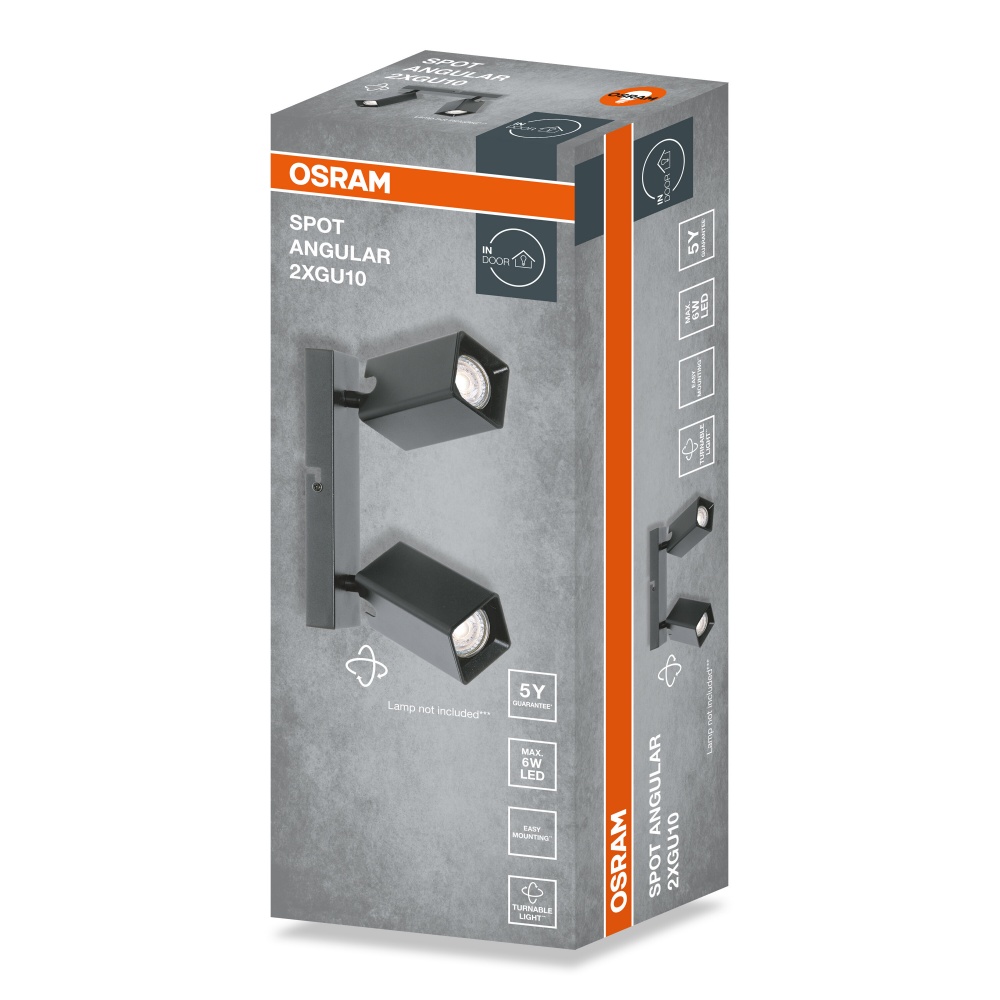 Спот Osram Angular 2xGU10 черный