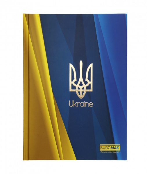 Книга для записей UKRAINE А5 96 лист. клетка синий электрик Buromax