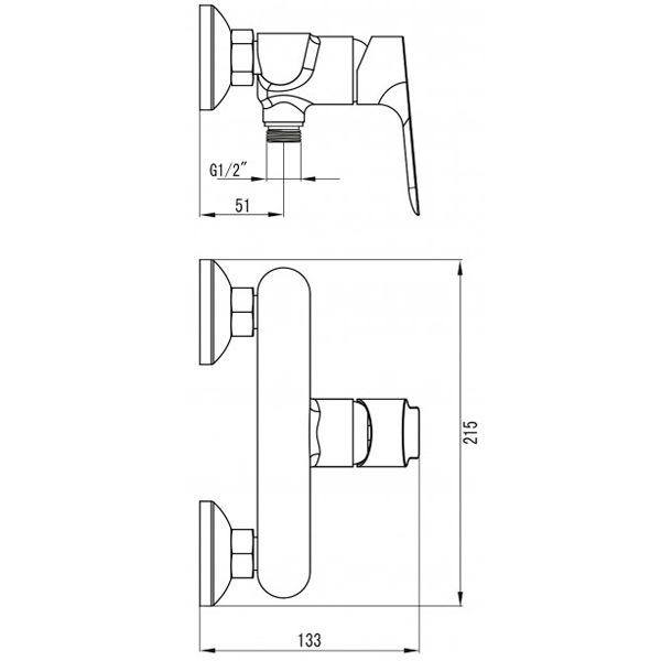 Змішувач для душу Imprese Kucera 15105
