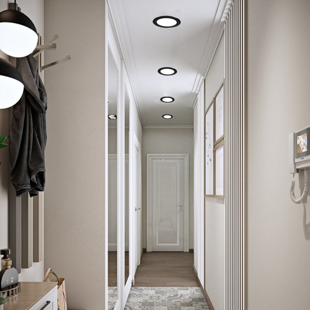 Світильник світлодіодний Eurolamp 12 Вт чорний LED-DLR-12/4(new)(black)