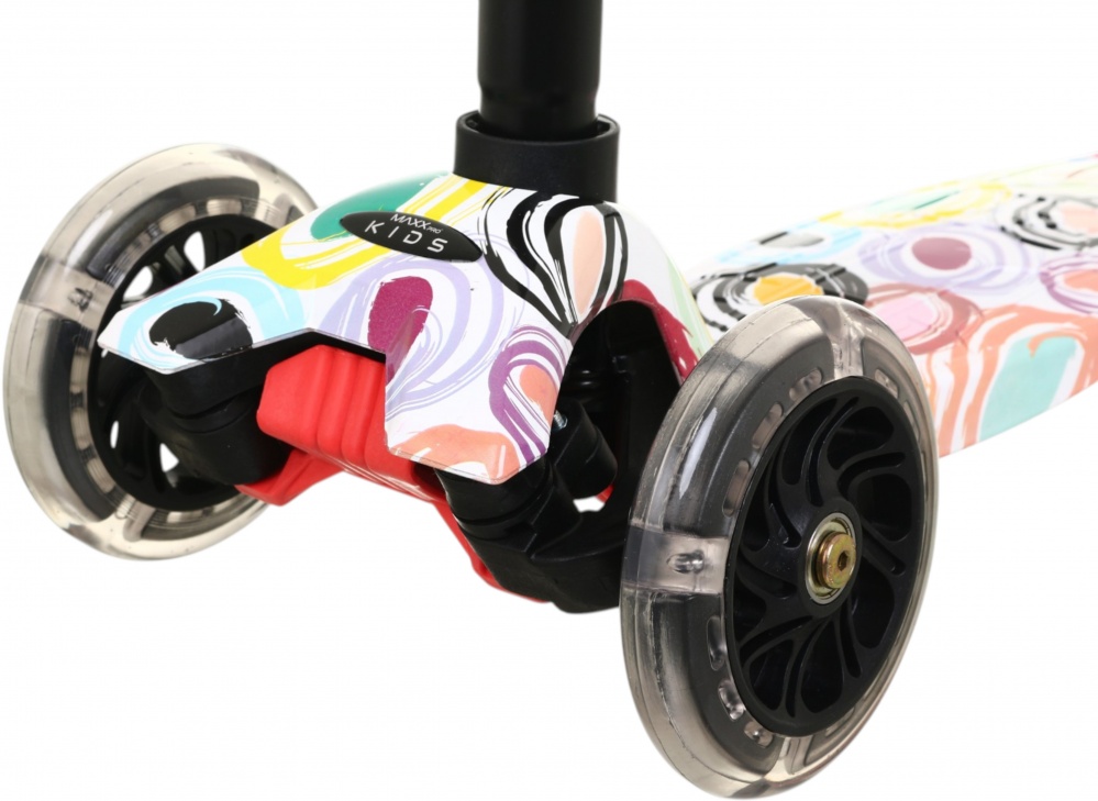 Самокат MaxxPro kids разноцветный принт LS306C /maxi/circle printing
