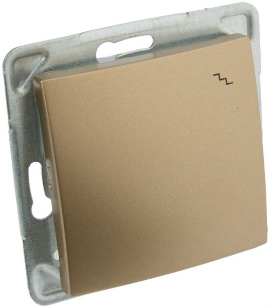 Выключатель проходной одноклавишный Ospel Impresja без подсветки 16 А 250В IP20 золотой