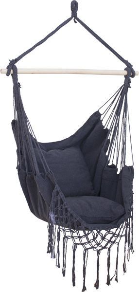 Кресло-гамак UP! (Underprice) с бахромой и подушками 100x130 см серый 
