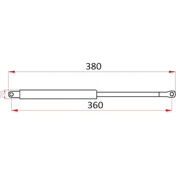 Амортизатор газовый для подъемного механизма кровати 750N 1 шт. DC