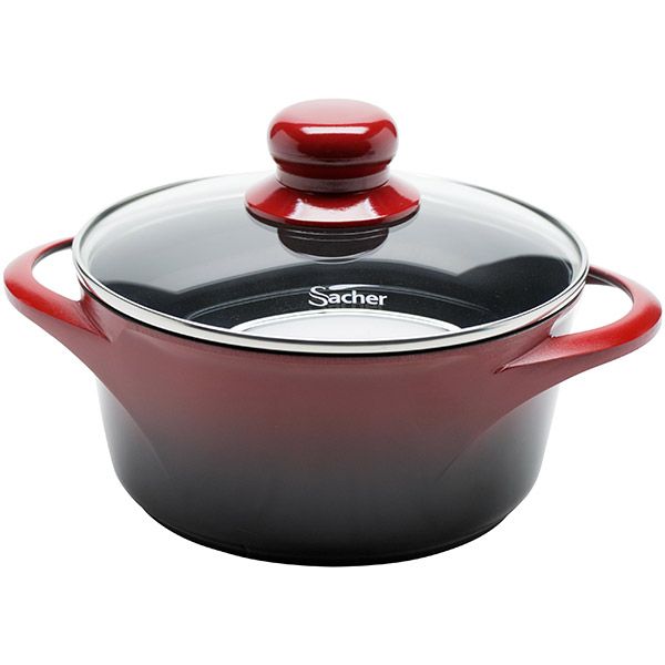 Кастрюля Sacher Teflon Dupont красно-черная 2.5 л