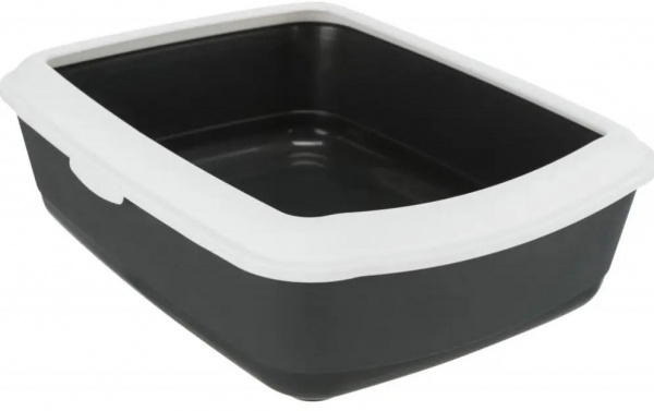 Туалет Trixie для кошек Classic с рамкой серый/белый 37 х 15 х 47 см 40184