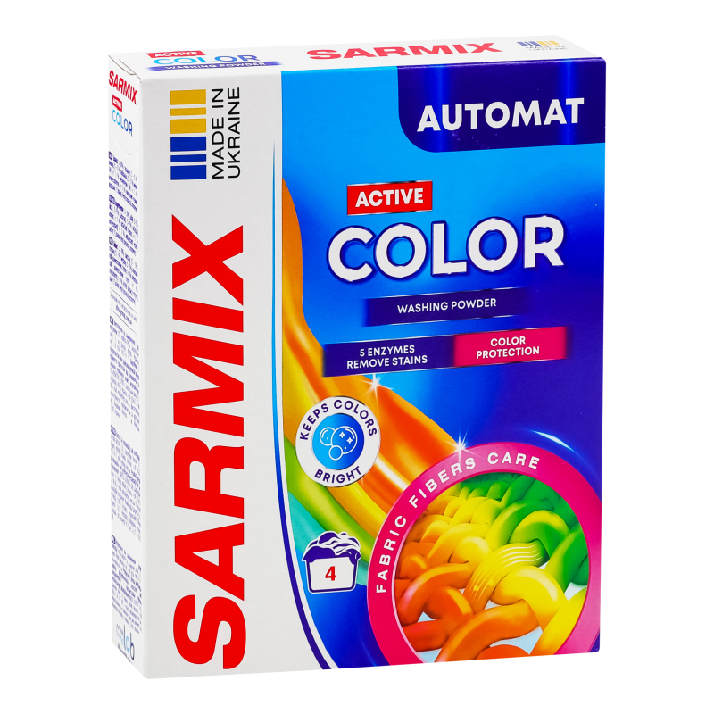 Порошок для машинной и ручной стирки SARMIX Active Color 0,3 кг