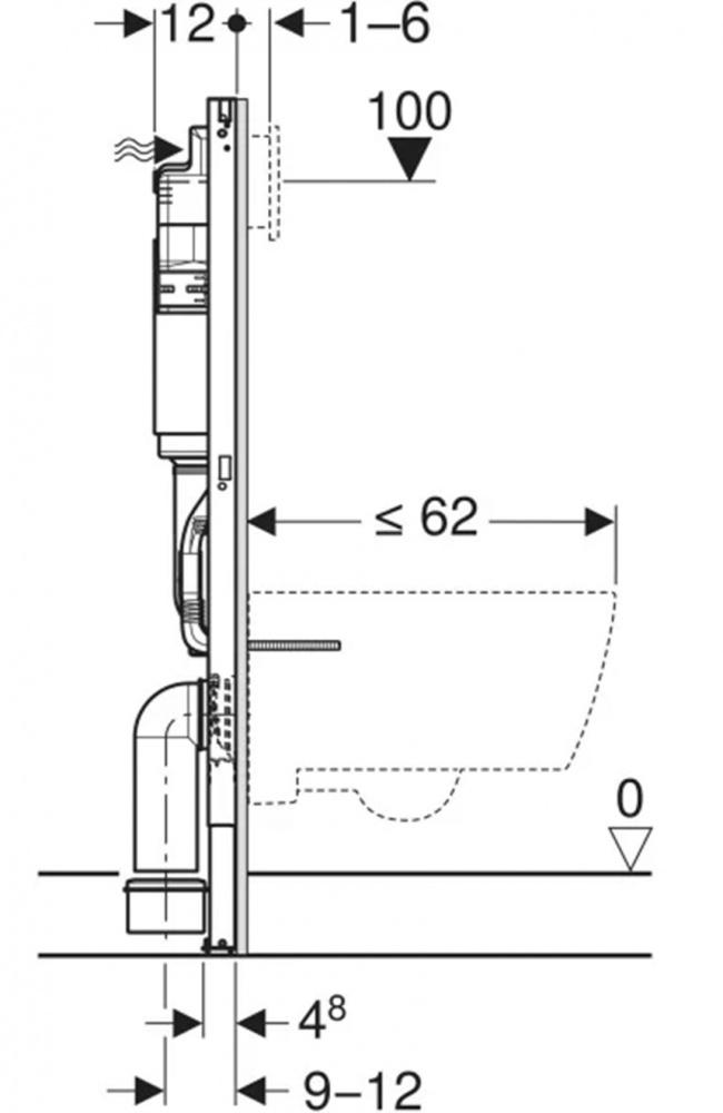 Инсталляция для унитаза Geberit Duofix DELTA NEW (без крепления)