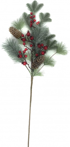 Веточка декоративная New Star хвойный микс с шишками и ягодами 67 см A3-50102 