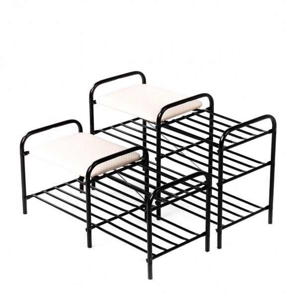 Подставка для обуви Люкс 3-уровневая металл 330x790x500 мм / черный 