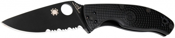 Нож складной Spyderco Tenacious Black Blade FRN , полусеррейтор 87.13.93