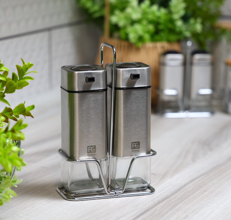 Набор для масла и уксуса Flamberg Premium на подставке Sprinkle 220 мл