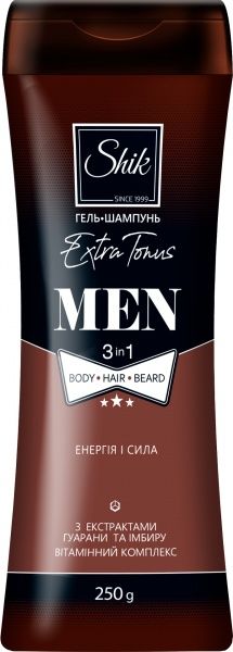 Гель-шампунь Шик Men Extra Tonus 3 в 1 250 мл