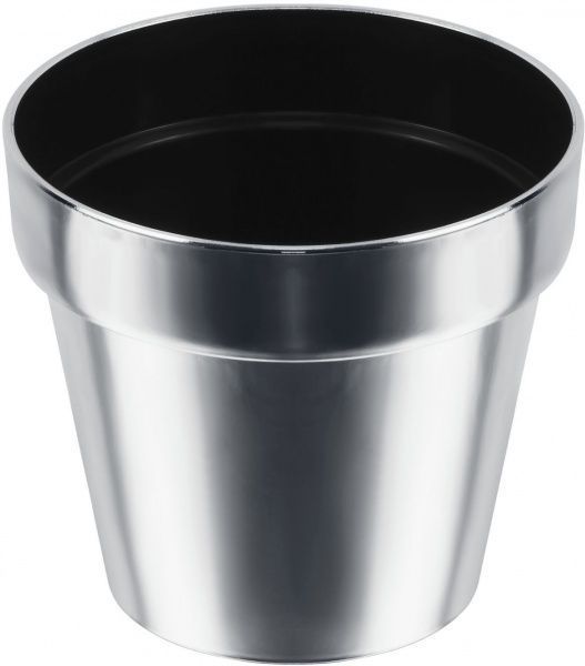 Горщик пластиковий Prosperplast Cube chrome круглий 3,5л сріблястий (71965) 