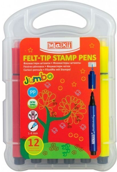 Фломастеры-штампы Jumbo 12 цветов Maxi