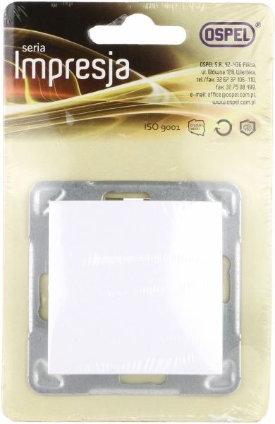 Выключатель одноклавишный Ospel Impresja без подсветки 16 А 250В IP20 белый