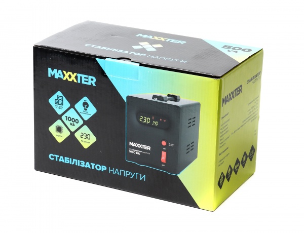 Стабілізатор напруги Maxxter 1000 ВА MX-AVR-S1000-01