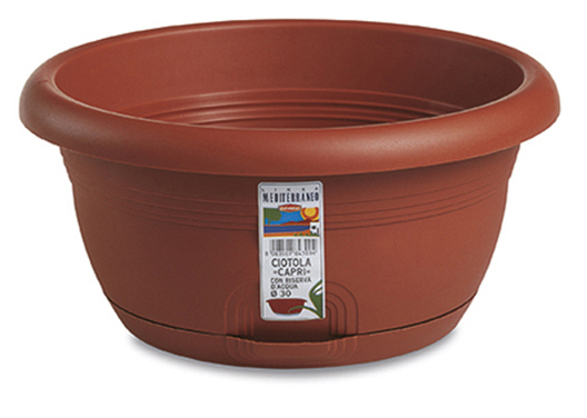 Вазон пластиковый Stefanplast Capri круглый 12 л терракот (84240) 