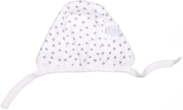 Чепчик дитячий Bambinelli сіра зірочка 3-6 місяців білий із малюнком
