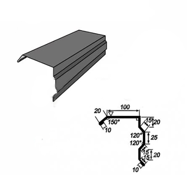 Планка торцевая глянцевая Европрофиль RAL 8017 коричневая