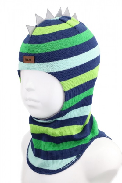 Шапочка детская для мальчика Beezy Дино р.47-49 в полоску 1715 