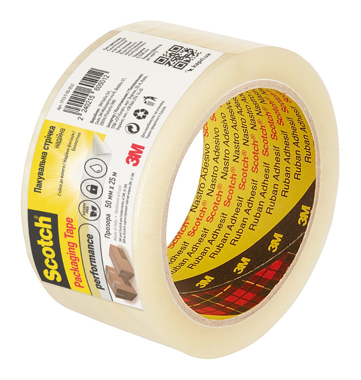 Клейкая лента 3M 1713-T-50-25,0 прозрачная каучуковый адгезив (Hot Melt) 50 мм 25 м 48 мкм