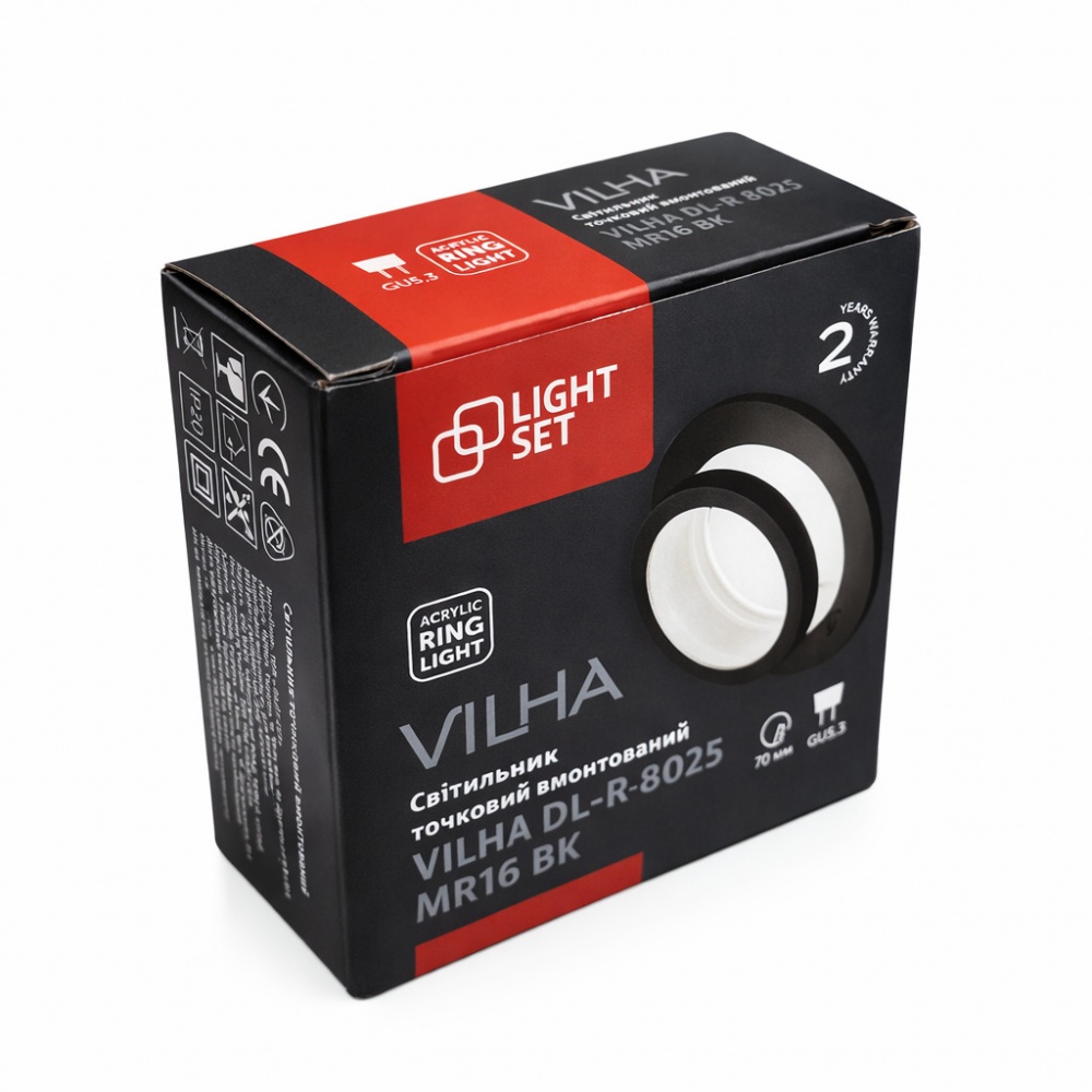 Светильник светодиодный встраиваемый LIGHT SET VILHA DL-R 8025 10 Вт MR16 черный
