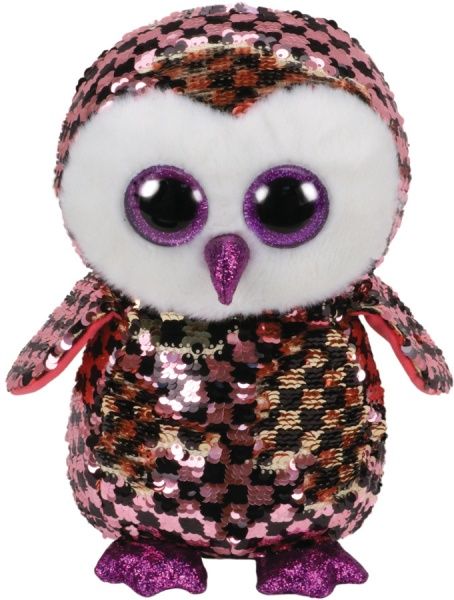 Мягкая игрушка TY Сова Checks Flippables 36785 25 см