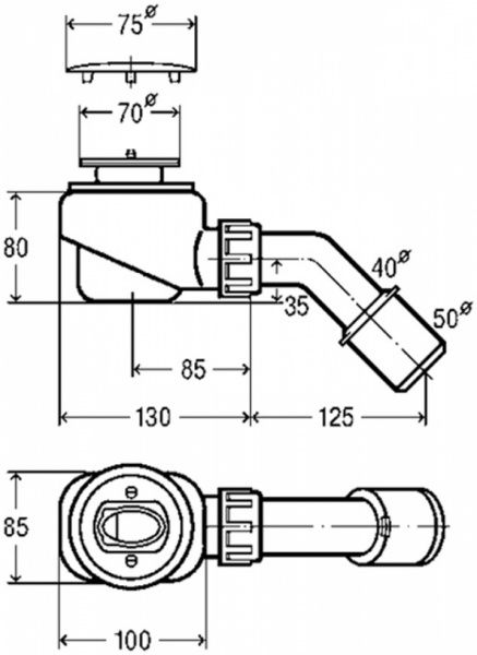 Сифон для поддона Viega 364755 с отверстием 52 мм