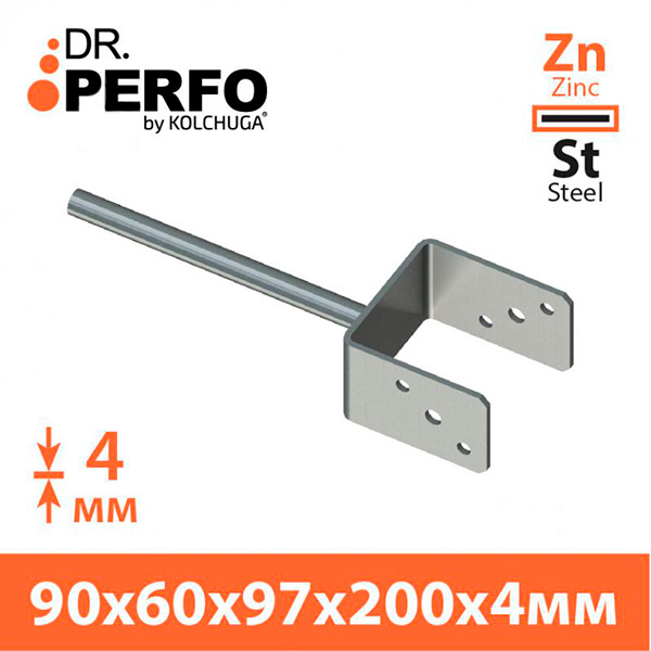 Опора колони 90x60x97мм 4мм 