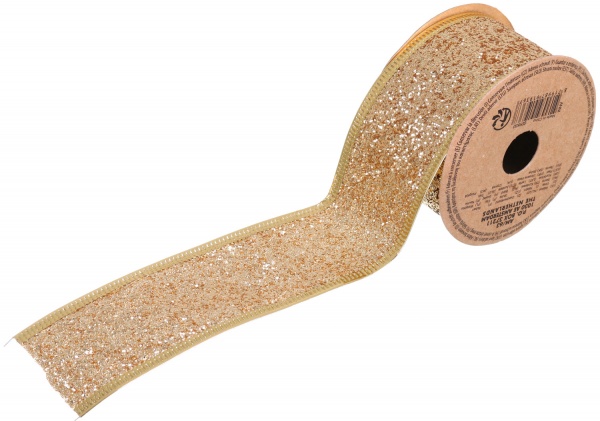 Стрічка декоративна з блискітками рожева 38х2700 мм ANM800710 