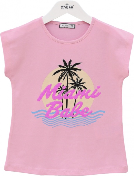 Футболка для дівчаток Wanex Футболки д/д ТМ Wanex 146 р. 95% бав., 5% ел.31549 р.146 рожевий 