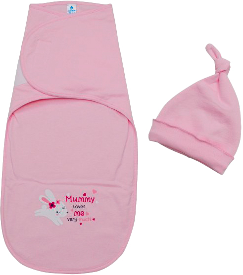 Пеленка-кокон Minikin и шапочка д/д 22910156-62 розовый 