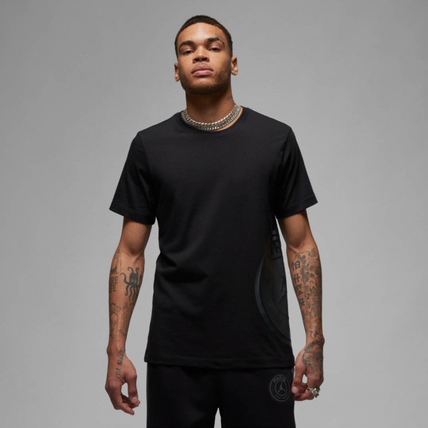 Футболка Nike M J PSG SS LOGO TEE DZ2917-010 р.S черный
