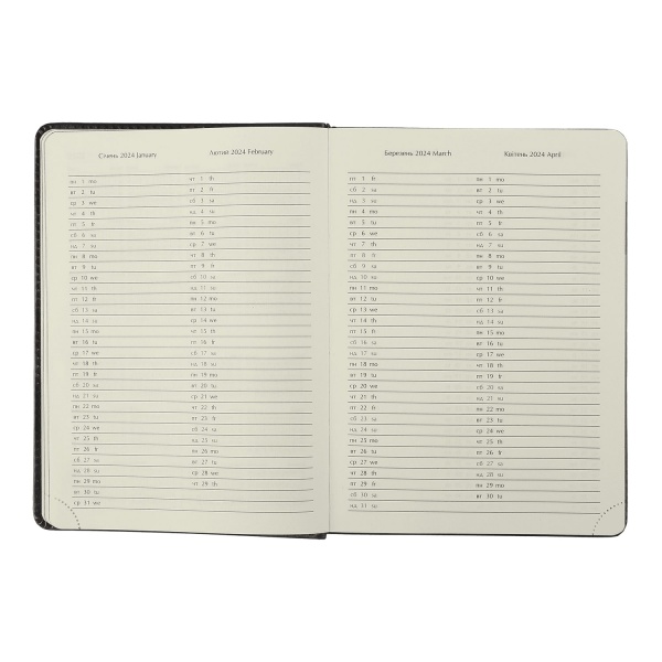 Дневник датированный 2024 DONNA A5 красный иск.кожа/поролон Buromax A5