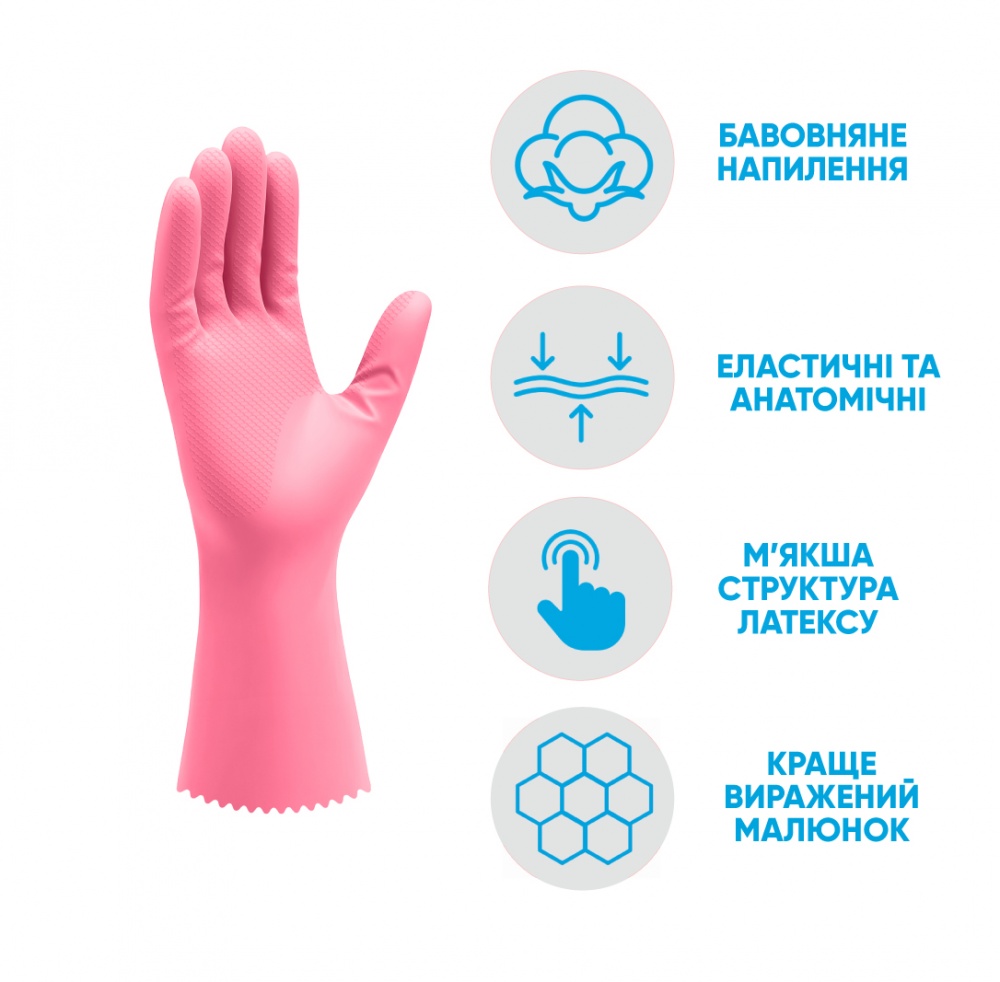 Перчатки латексные Добра господарочка Деликат стандартные р.S 1 пар/уп.