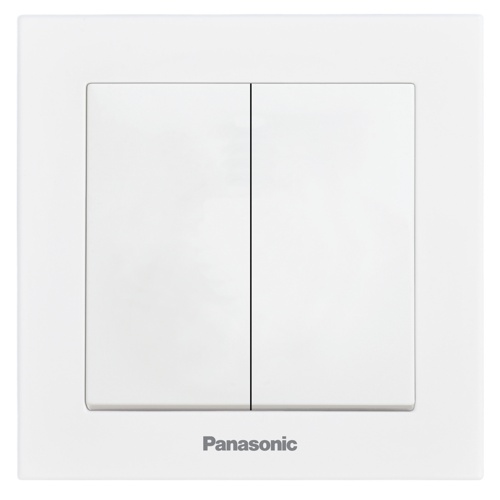 Вимикач двоклавішний Panasonic Karre Plus 55 без підсвітки білий WDTC90092WH-UA1