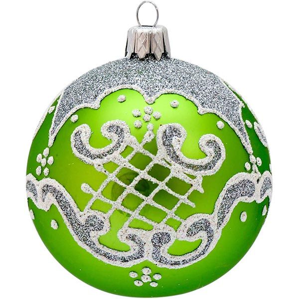 Шарик новогодний 4893-2 зеленое яблоко 80 мм