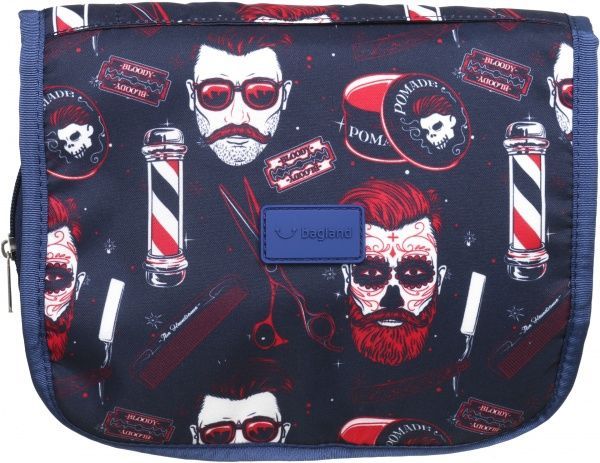 Косметичка Bagland Тревел Barber темно-синий с красным 