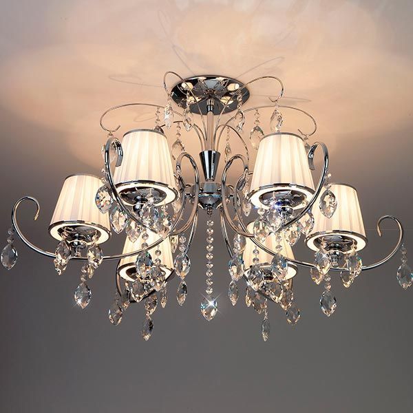 Люстра потолочная Strotskis Rosalva 6x40 Вт E14 хром/белый 10021/6 